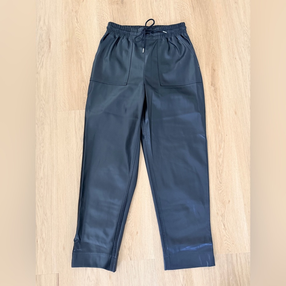 Black Faux Leather Ankle Pant